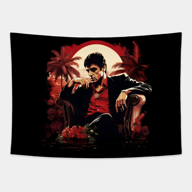 Tony Montana Tapestry by WildPackDesign