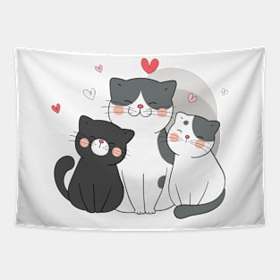 Cartoon Cute Meow Cat T-Shirt Tapestry