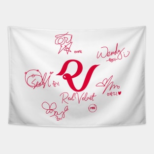 Design with red velvet signatures Tapestry