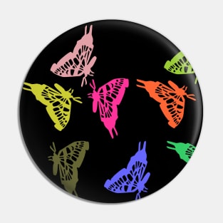 Colorful Butterfly Line Art Pin