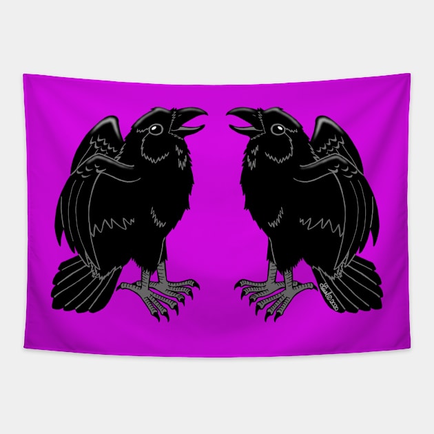 Raven Pair Tapestry by HonuHoney