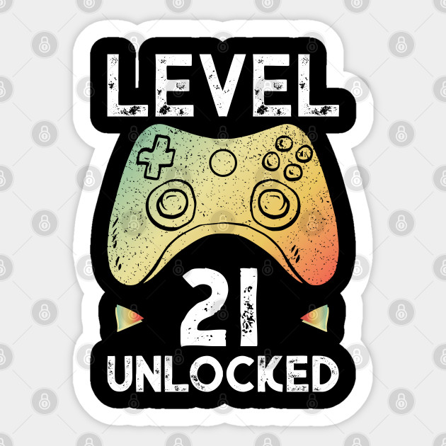 21st Birthday Boy Gamer Shirt Level 21 Unlocked Gift Tee Birthday Boy Pegatina Teepublic Mx