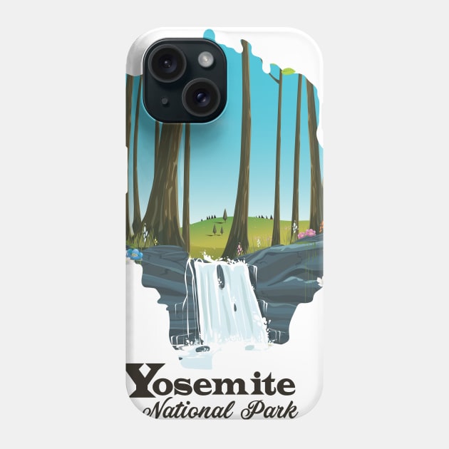 Yosemite National Park Travel map Phone Case by nickemporium1