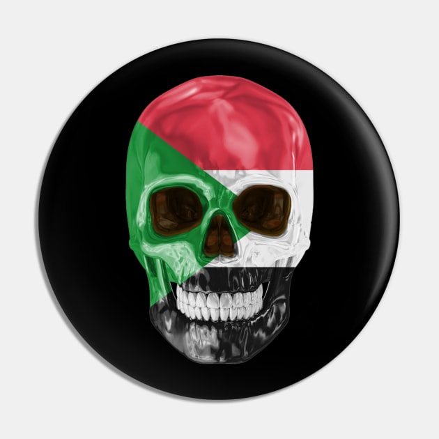 Sudan Flag Skull - Gift for Sudanese With Roots From Sudan Pin by Country Flags