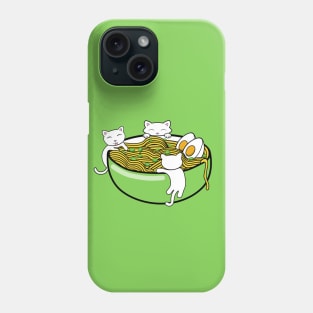 Tasty ramen noodle soup in a green bowl Phone Case