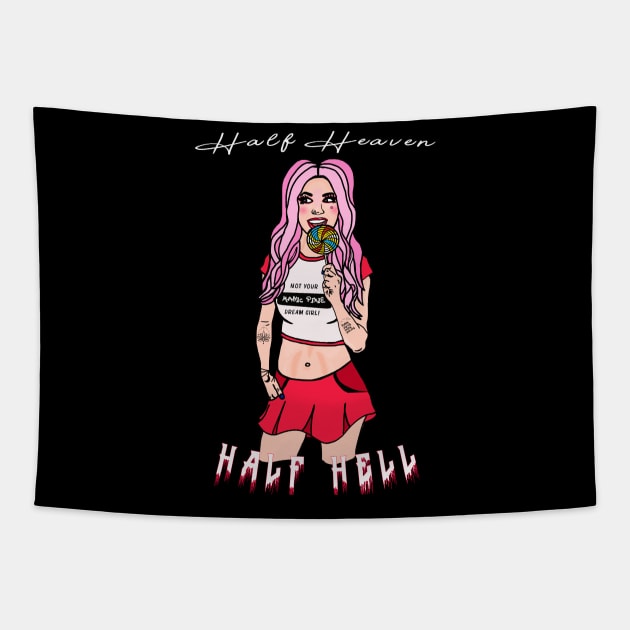 Half Heaven Half Hell Tapestry by By Diane Maclaine