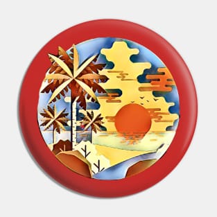 Palm Desert Sunset (round sphere) Pin