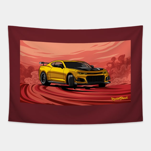 Camaro zl1 Tapestry by ASAKDESIGNS