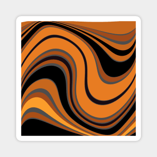 Orange and Black Swirled Magnet