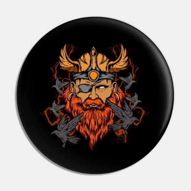 Odin the Norse Mythology Viking God & His Ravens Pin by theperfectpresents