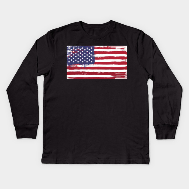 Painted Grunge American Flag Freedom American Flag Kids Long