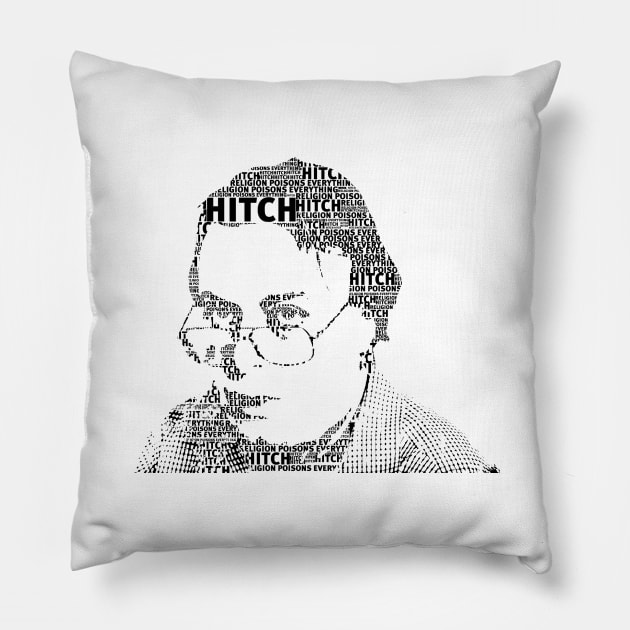 Christopher Hitchens text art Pillow by DJVYEATES