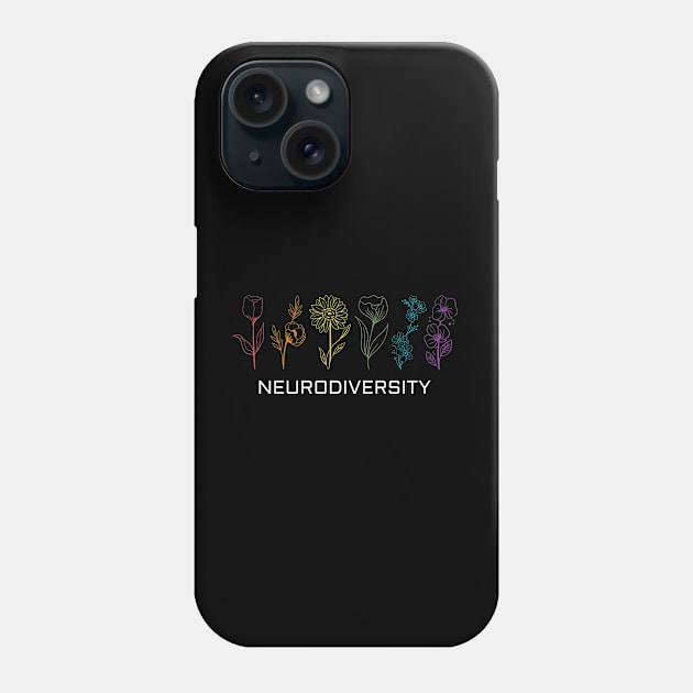 Embrace Neurodiversity Flower Tee Phone Case by Pchadden