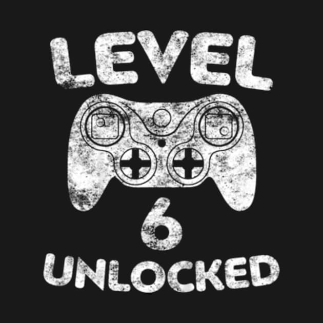 Kids Level 6 Unlocked 6Th Video Gamer Birthday by MaciGalloway3