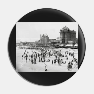 Atlantic City Beach & Boardwalk, 1910. Vintage Photo Pin