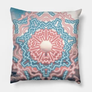 Pink Blue Clouds Pillow