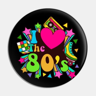 I love the 80s retro graphic nostalgic rad gift Pin