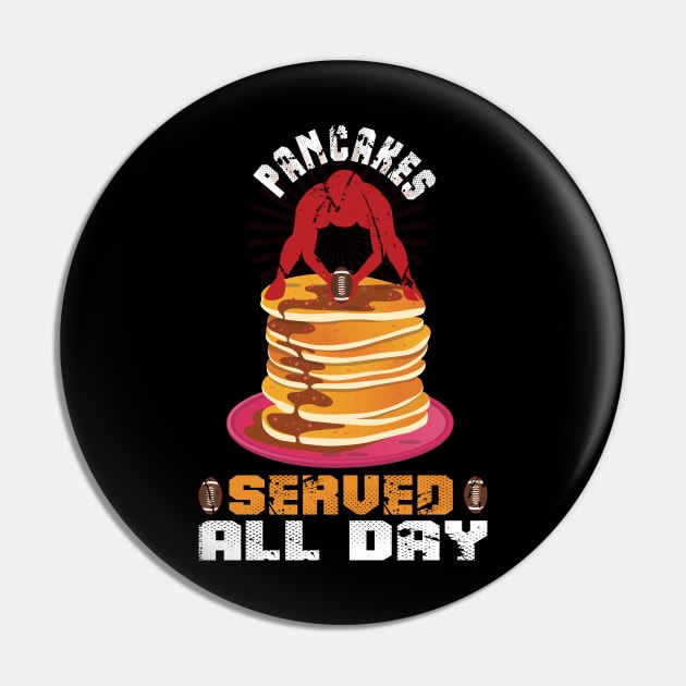 Pancakes Served Daily Offensive Lineman Vintage, Funny American Football Pajamas Sports Pin by Printofi.com