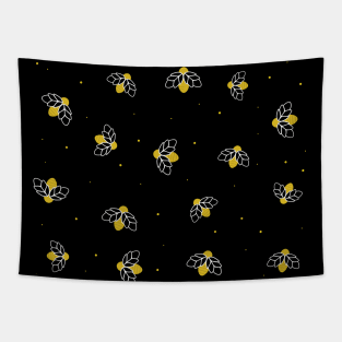 Cute Fireflies flying Tapestry