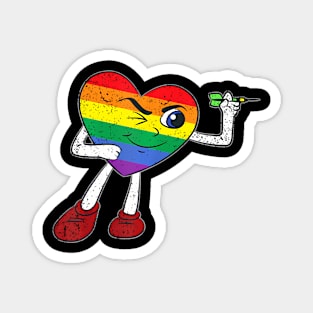 Lgbt Q Sport Gay Pride Flag Rainbow Heart Dart Men Women Magnet