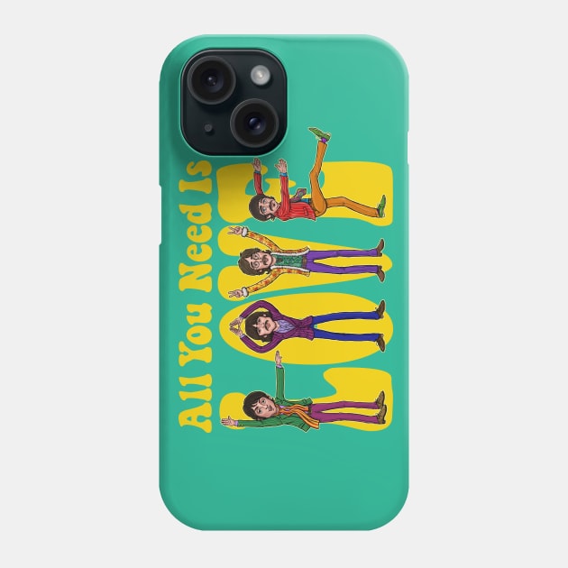 All You Need Is Love - Yellow Phone Case by mcillustrator