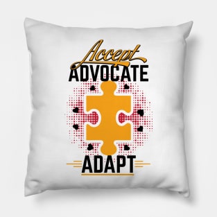 Accept Advocate Adapt Autism Awareness Gift Ideas Month Autism Acceptance Month Puzzle Piece Pillow