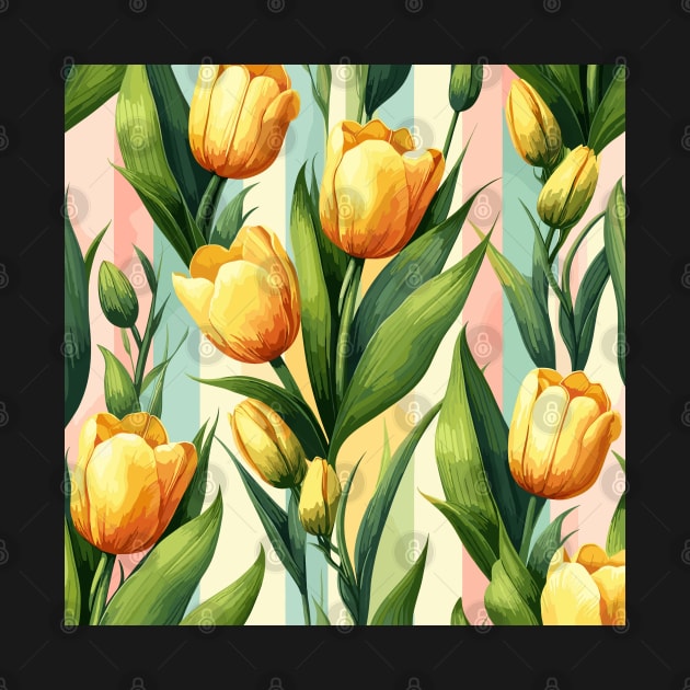 Yellow Tulip Flowers by Jenni Arts