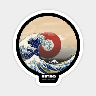 vinyl records great retro wave kanagawa vintage wave Magnet