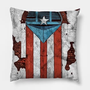 Puerto Rican Flag Door San Juan Puerto Rico Pillow