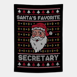 Santa's Favorite Secretary // Funny Ugly Christmas Sweater // Secretary Holiday Xmas Tapestry