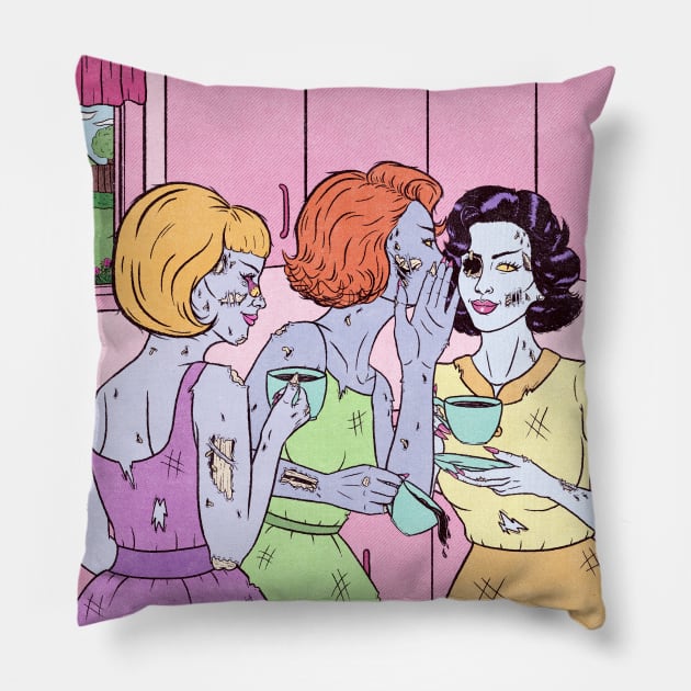 Suburban Corpse Wives Pillow by classycreeps