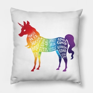 Rainbow Unicorn - Fantasy Butcher - Cuts of Meat Pillow