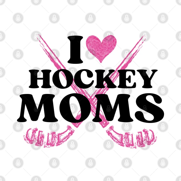 I Heart Hockey Moms White by Illustradise