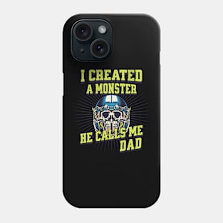 I Created a Monster he calls me Dad american Football father day 2024 Skull Phone Case