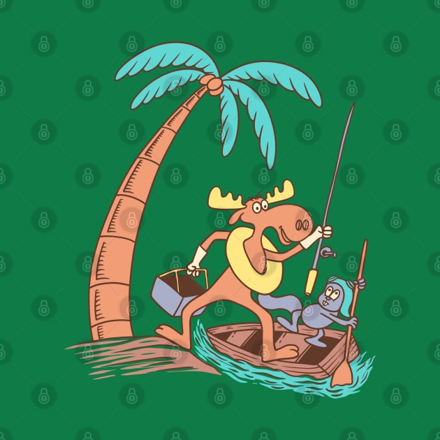 Rocky Bullwinkle on Canoe by something_kind