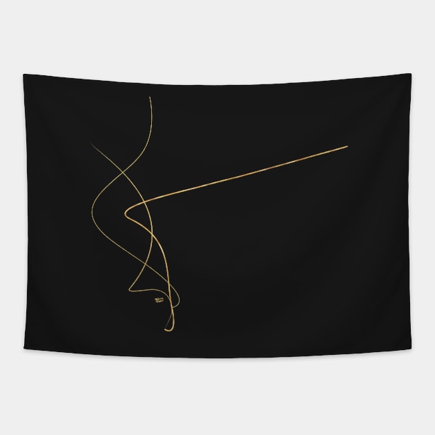 Kintsugi 2 Black #kintsugi #art #decor #buyart #japanese #gold #white #kirovair #design Tapestry by Kirovair