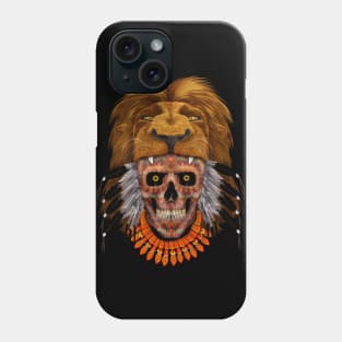 indian native lion sugar Skull Phone Case
