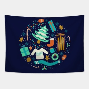 Holiday Things - Collection of Christmas and Winter Inspired Items Tapestry