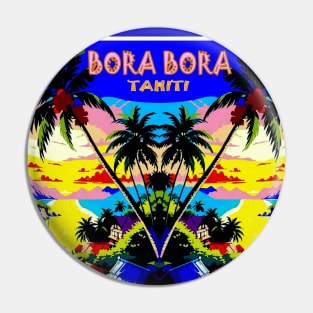 Bora Bora Tahiti Abstract Travel and Tourism Advertising Print Pin