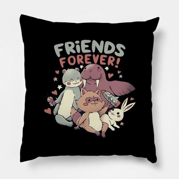 Best Friends Forever Dark by Tobe Fonseca Pillow by Tobe_Fonseca