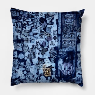 Blue Street Stickers NYC Pillow