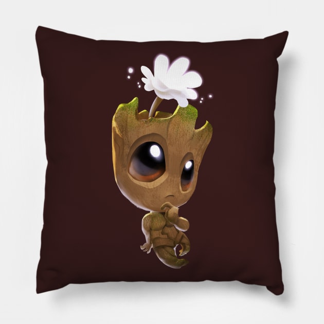 I am Groot Flower Pillow by Sunny Saturated