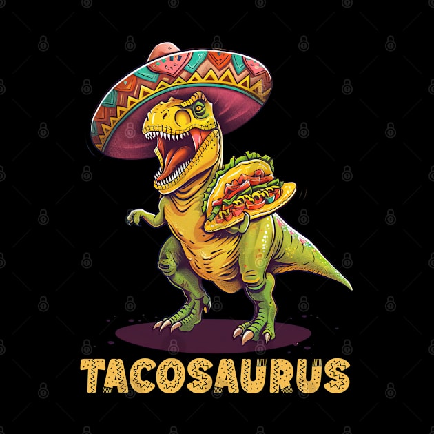 Tacosaurus Funny Tacos Tuesday T-rex Holding Taco Dinosaur For Cinco De Mayo by familycuteycom