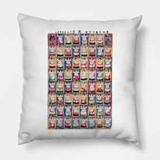 Sumo wrestlers Japanese ukiyoe poster Pillow