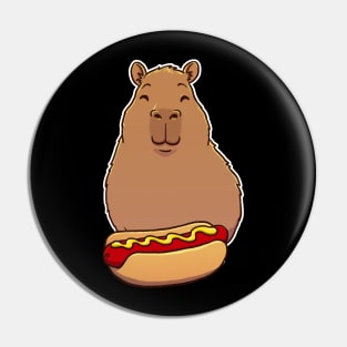 Capybara Hotdog Pin