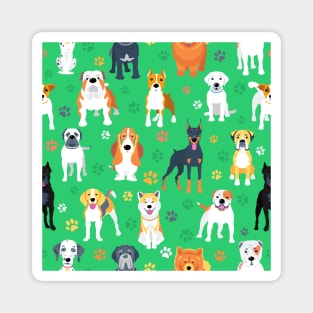 Dogs on the green background Magnet