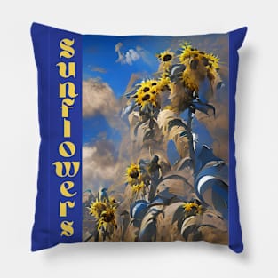 Sunflowers, antiwar blue-yellow Pillow