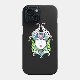 Queen of hearts in blacks Phone Case