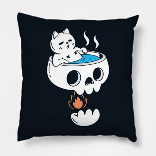 Cat and Skull (Bathing) Pillow