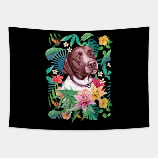 Tropical German Shorthaired Pointer Tapestry